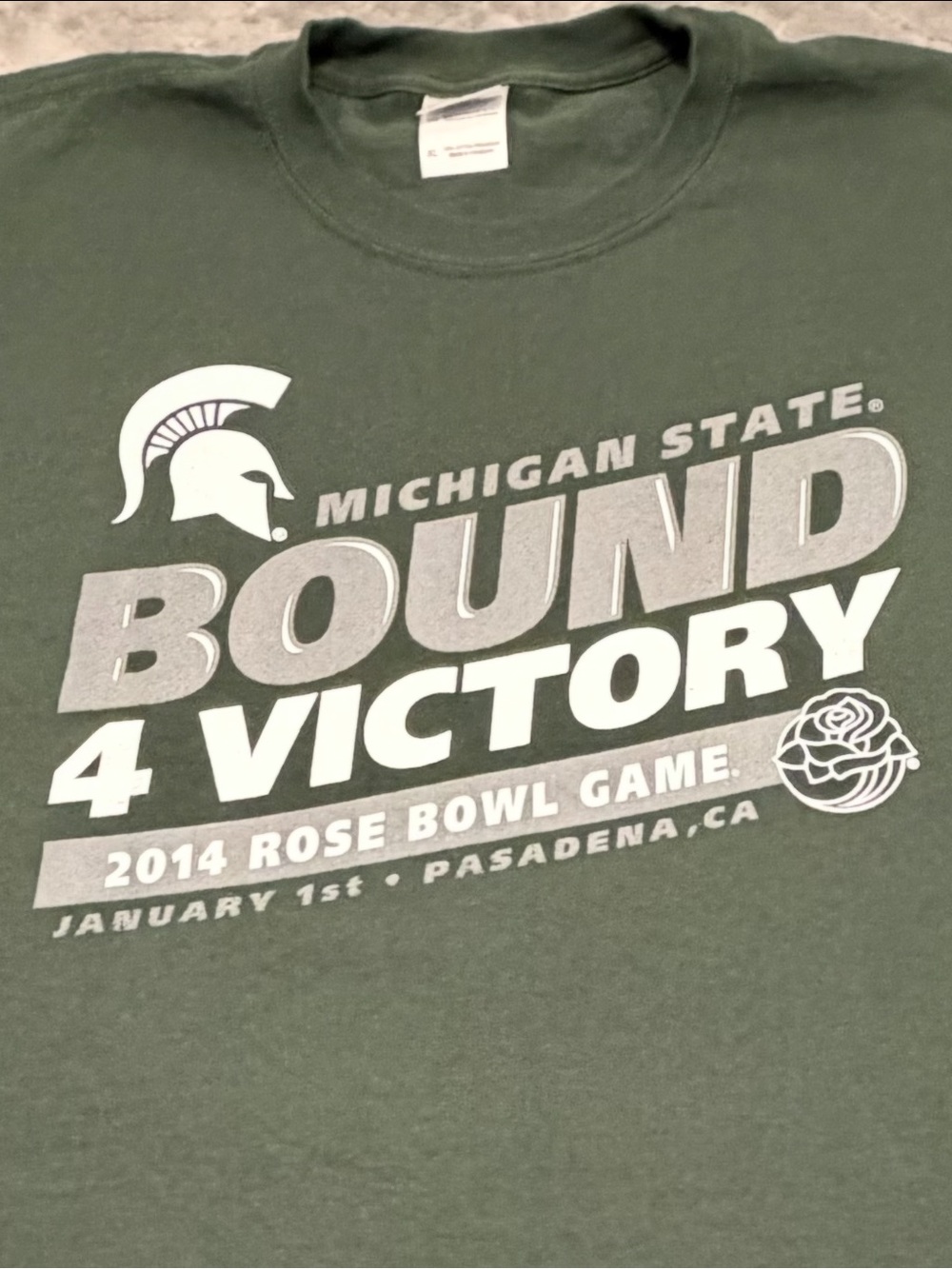 Michigan State Spartans 2014 Rose Bowl Bound 4 Victory Long Sleeve Shirt XL